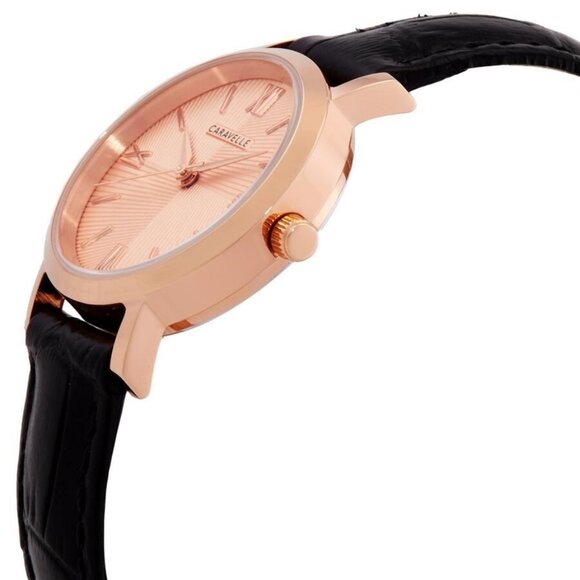 NWT Authentic Bulova Caravelle Quartz Rose Gold Dial Women's Watch - Picture 2 of 3